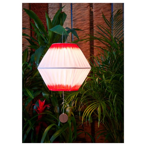 Подвесная светодиодная лампа СОЛВИДЕН, красный/белый (32 см) - схема-чертеж с размерами