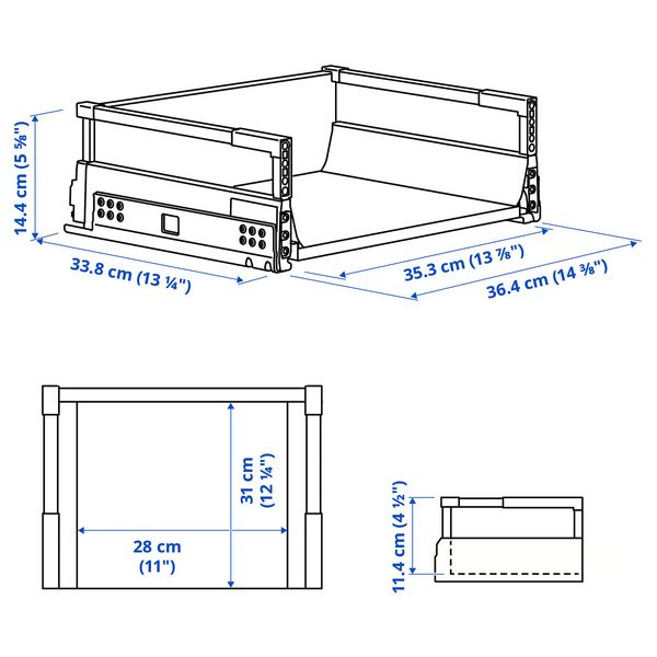 IKEA, дополнительный ракурс - схема-чертеж с размерами