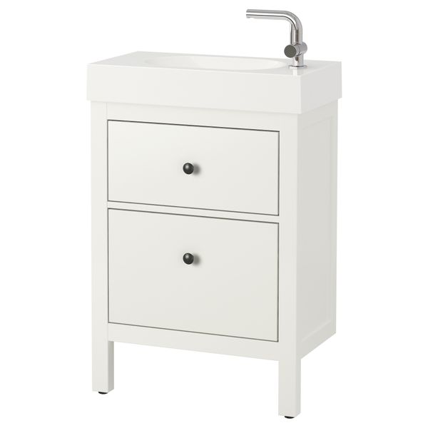 Шкаф для раковины с 2 ящиками ХЕМНЭС / БРОВИКЕН, белый (62x33x93 см) - фото 2