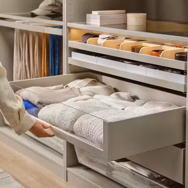 KOMPLEMENT Ящик со стеклянной фронтал панелью - серо-бежевый 100x58 см - фото 2