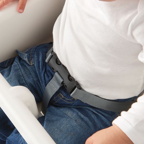 Высокий стульчик с ремнем безопасности, белый, серебристый IKEA ANTILOP АНТИЛОП 890.417.09 - фото 4