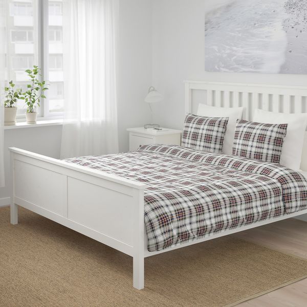 Пододеяльник и 2 наволочки, разноцветный/клетка 200x200/50x70 см IKEA MOSSRUTA МОССРУТА 204.125.71 - фото 6