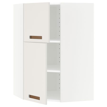 Угловой навесной шкаф + полки, 2 дверцы МЕТОД, белый, Мэрста белый (68x100 см)