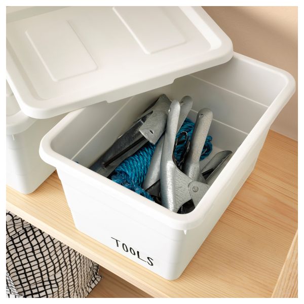 Контейнер с крышкой СОККЕРБИТ, белый (19x26x15 см) - схема-чертеж с размерами