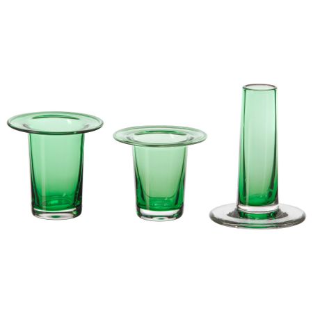 Ваза, 3 шт. АНВЭНДБАР, зеленый