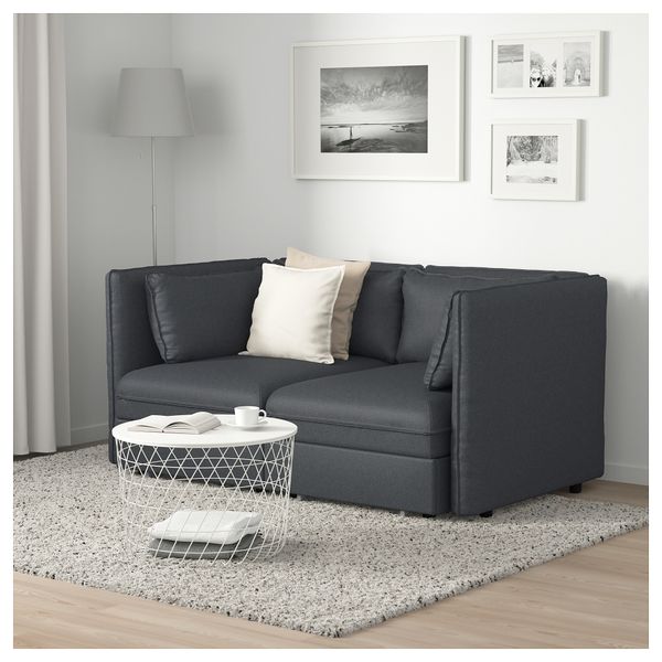 2-местный модульный диван-кровать ВАЛЛЕНТУНА, Хилларед темно-серый - фото 3