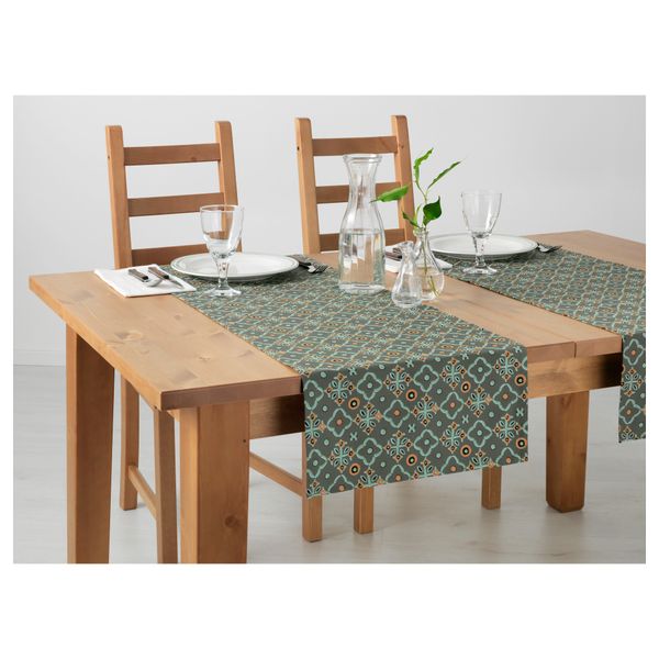 Дорожка настольная ЮДИТ, с рисунком темно-зеленый (40x140 см) - схема-чертеж с размерами