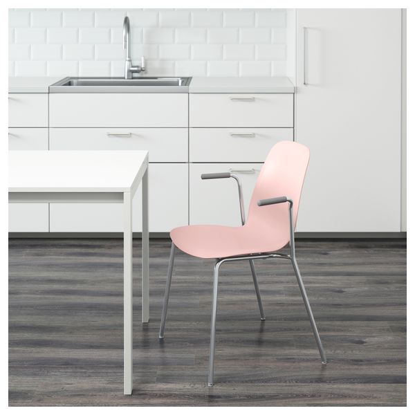 Легкое кресло ЛЕЙФ-АРНЕ, розовый, Дитмар хромированный - фото 2