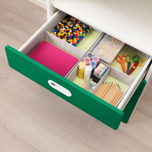 Стеллаж с ящиками, белый/зеленый 60x50x128 см IKEA STUVA СТУВА / FRITIDS ФРИТИДС 892.622.39 - схема-чертеж с размерами