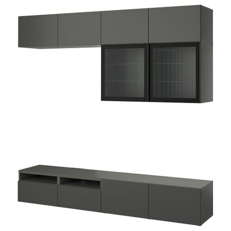 Шкаф для ТВ, комбинированный, стекляные дверцы IKEA BESTÅ БЕСТО 695.079.97