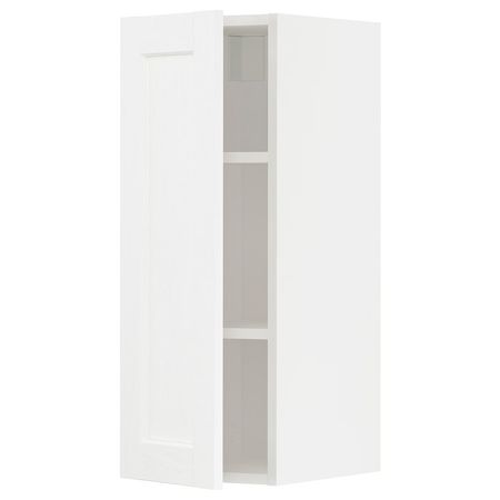 METOD Навесной шкаф с полками - белый Enköping/белый под дерево 30x80 см