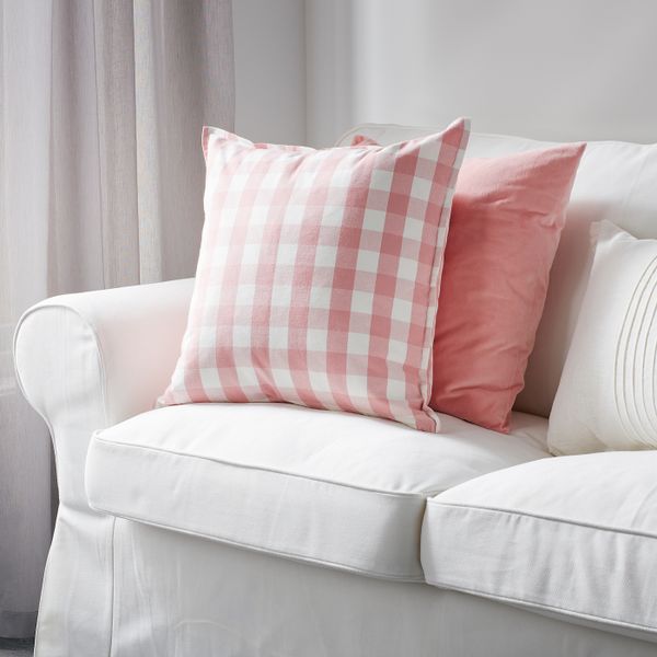 Чехол на подушку, белый, розовый 50x50 см IKEA СМОНАТЕ 503.703.67 - схема-чертеж с размерами