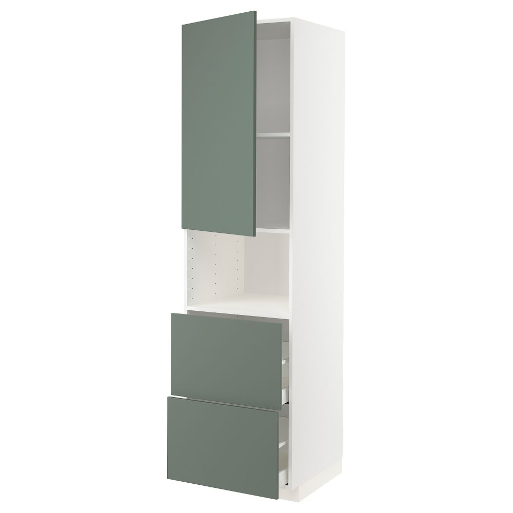 Высокий шкаф для СВЧ, дверца,2ящика, 60x60x220 cm IKEA METOD МЕТОД, MAXIMERA МАКСИМЕРА 994.564.73 - фото 1