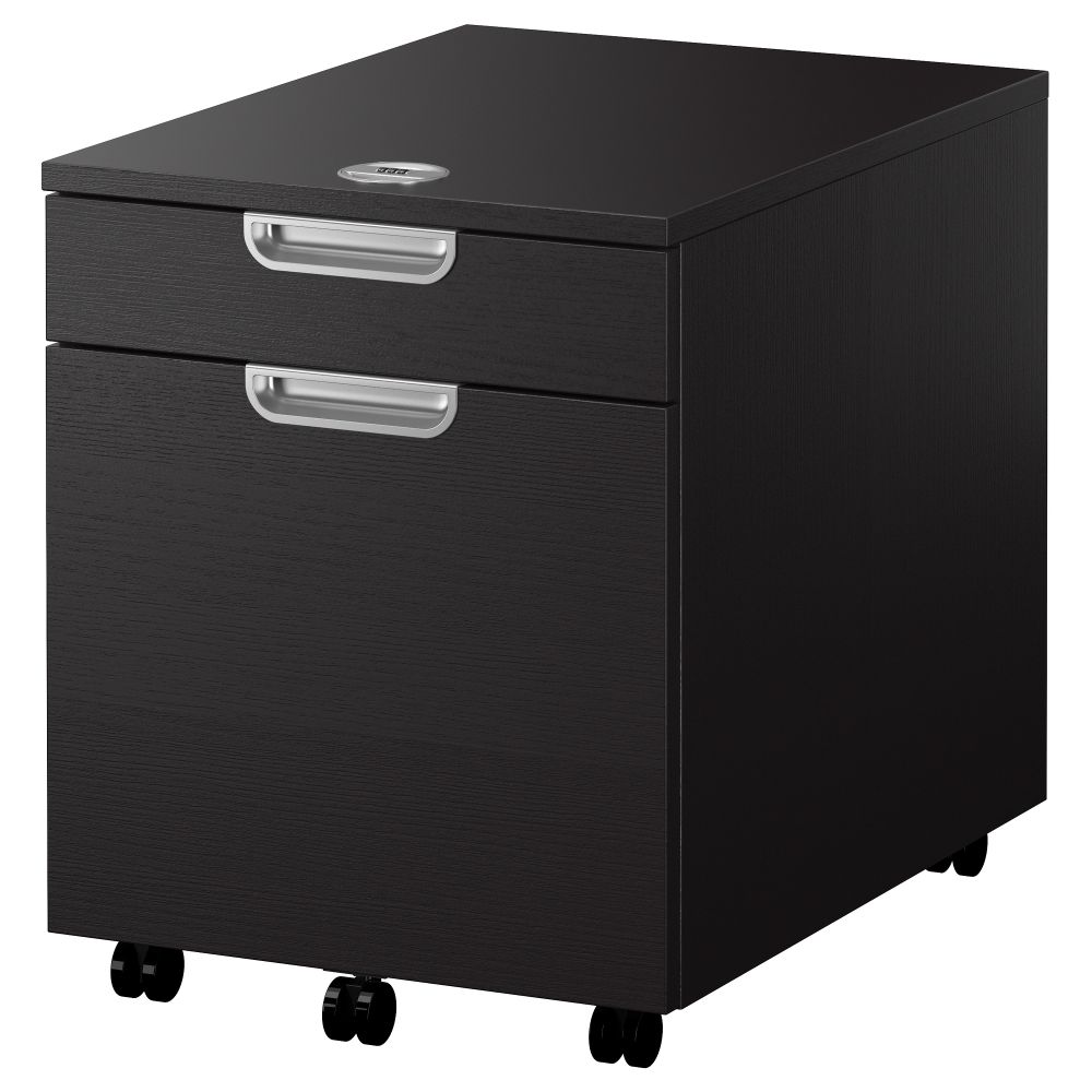 Тумба с отделением для папок ГАЛАНТ, черно-коричневый (45x55 см) - фото 1