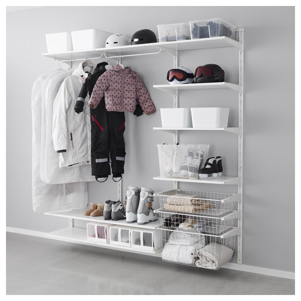 Настенная шина, полки, штанга АЛЬГОТ, белый (190x40x190 см) - фото 1