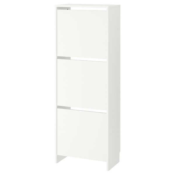 Галошница, 3 отделения, белый 49x28x135 см IKEA BISSA БИССА 803.251.23 - фото 1