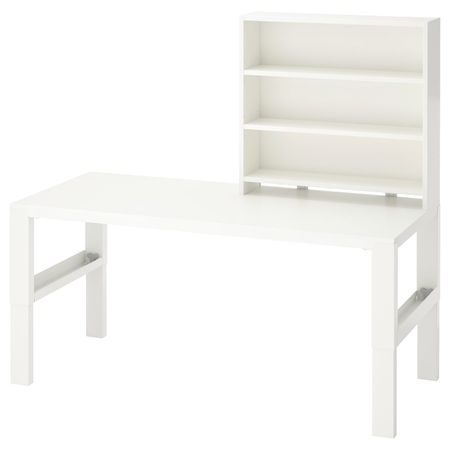 Письменный стол с полками, белый 128x58 см IKEA PÅHL ПОЛЬ 392.784.26
