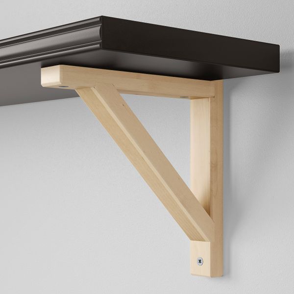 Полка навесная, коричнево-чёрный, береза, 80x22 см IKEA БЕРГСХУЛЬТ / ЭКБИ ВАЛЬТЕР 692.906.86 - схема-чертеж с размерами