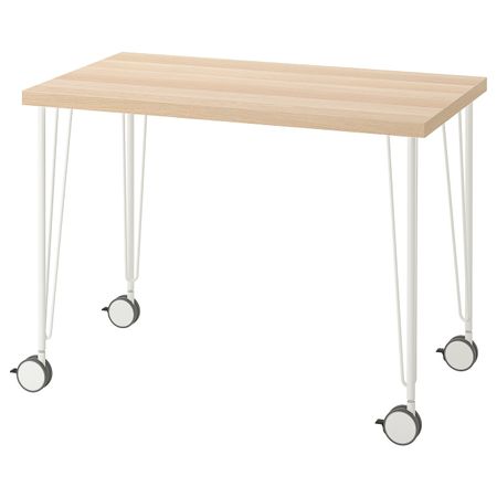 Письменный стол, под беленый дуб/белый 100x60 см IKEA LINNMON ЛИННМОН / KRILLE КРИЛЛЕ 994.163.59