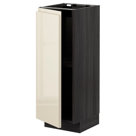 Напольный шкаф с полками, черный, Воксторп глянцевый светло-бежевый 30x37 см IKEA МЕТОД 993.027.63