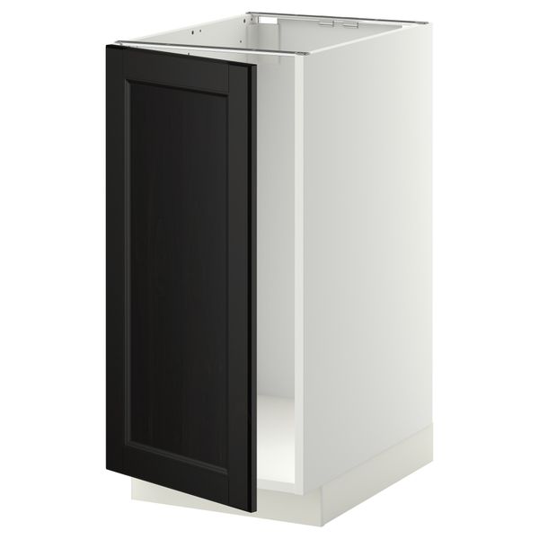 Напольный шкаф для мойки, мусорных контейнер МЕТОД, белый, Лаксарби черно-коричневый (40x60 см) - схема-чертеж с размерами