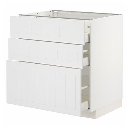 METOD / MAXIMERA Напольный шкаф с 3 ящиками - белый/Stensund белый 80x60 см