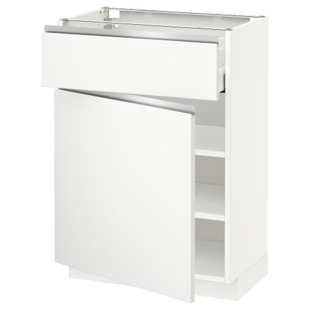 Напольный шкаф с ящиком, дверью МЕТОД / МАКСИМЕРА, белый, Нодста белый