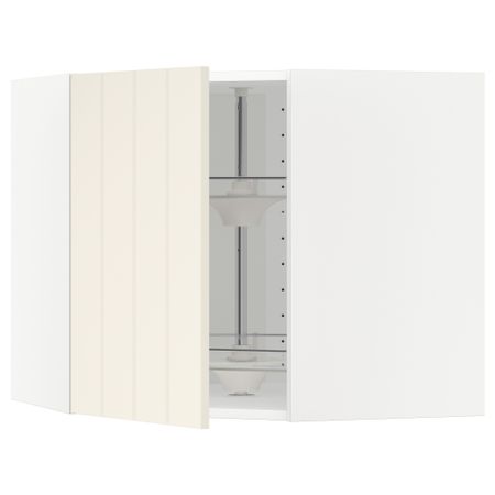 Угловой навесной шкаф с вращающейся секцией МЕТОД, белый, Хитарп белый с оттенком