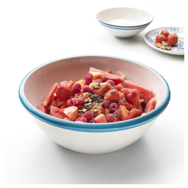 Сервировочная миска ФИНСТИЛТ, белый с оттенком, синий (32 см) - фото 3