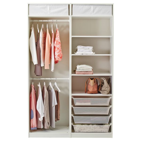 Гардероб, белый/Фэрвик белое стекло 150x66x236 см IKEA PAX ПАКС 793.058.14 - фото 3