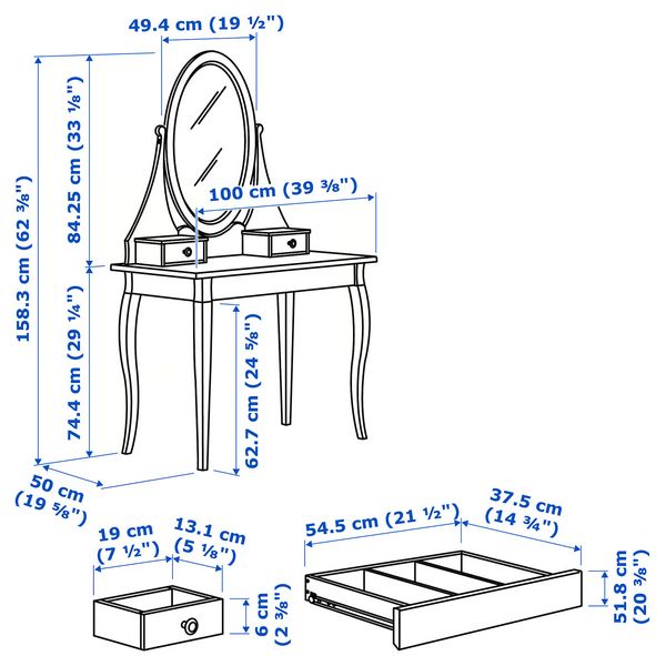 IKEA, дополнительный ракурс - схема-чертеж с размерами