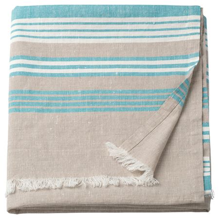 Плед, в полоску/бежевый 130x170 см IKEA TALLAVMAL ТАЛЛАВМАЛ 204.859.49