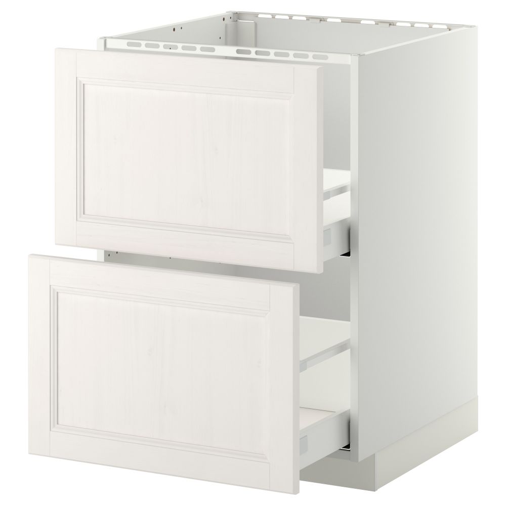 Напольный шкаф под мойку + 2 фронтальных панели, 2 ящика МЕТОД / МАКСИМЕРА, белый, Лаксарби белый - схема-чертеж с размерами