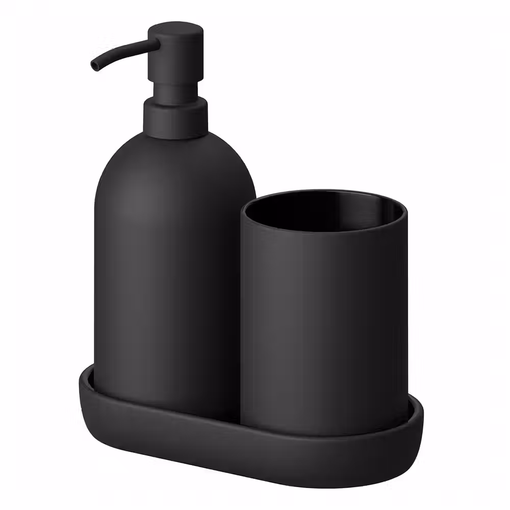 GANSJÖN Набор для ванной,3 предмета - чёрный - фото 1