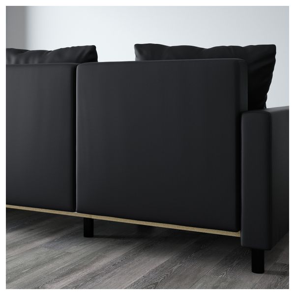 Диван-кровать с козеткой ЛУГНВИК, Гранон черный - фото 4