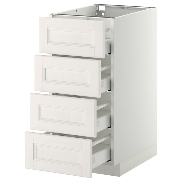 Напольный шкаф 4 фронтальных панели, 4 ящика МЕТОД / МАКСИМЕРА, белый, Лаксарби белый - схема-чертеж с размерами