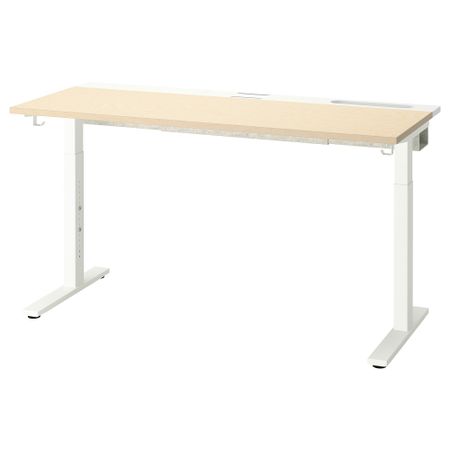Письменный стол, березовый шпон, белый, 140x60 см IKEA MITTZON 295.280.39