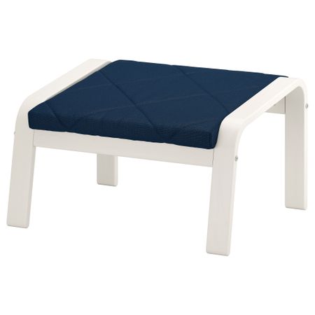 Табурет для ног ПОЭНГ, белый, Эдум темно-синий