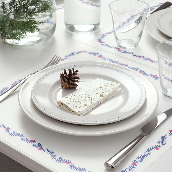 Салфетка бумажная, с рисунком, белый/золотой, 24x24 см IKEA ВИНТЕРФЕСТ 604.328.07 - фото 2