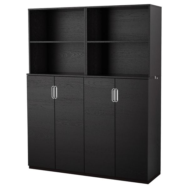 Комбинация для хранения с дверцами ГАЛАНТ, черно-коричневый (160x200 см) - фото 1