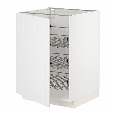 Напольный шкаф/проволочные корзины, белый/Стенсунд белый 60x60 см IKEA METOD МЕТОД 294.096.54
