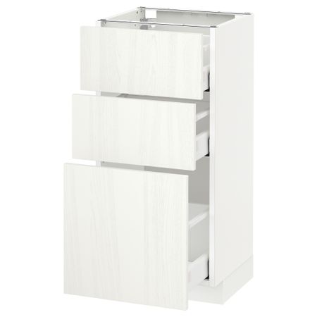 Напольный шкаф с 3 ящиками МЕТОД / МАКСИМЕРА, белый, Росдаль белый