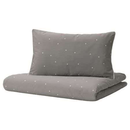 Пододеяльник и наволочка для/кроватки, орнамент «точки» 110x125/35x55 см IKEA LENAST ЛЕНАСТ 204.889.38