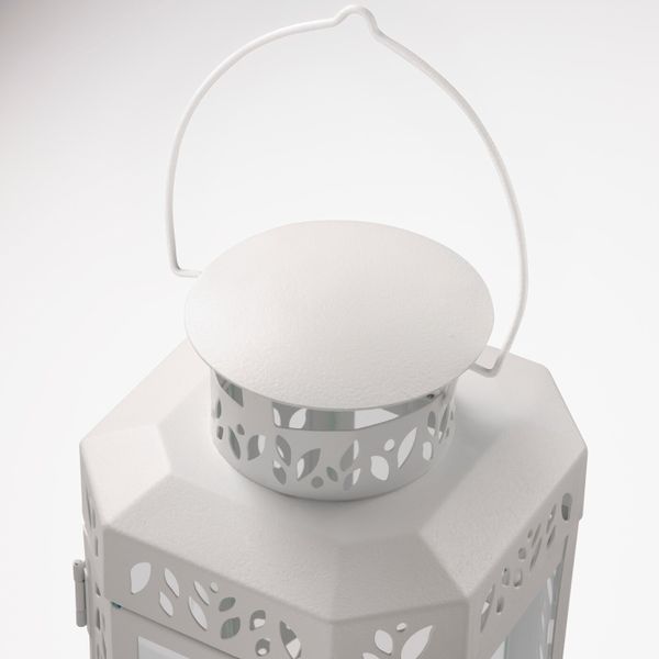 Фонарь дляформовой свечи,д/дома/улицы, белый 27 см IKEA ENRUM ЭНРУМ 904.650.09 - схема-чертеж с размерами