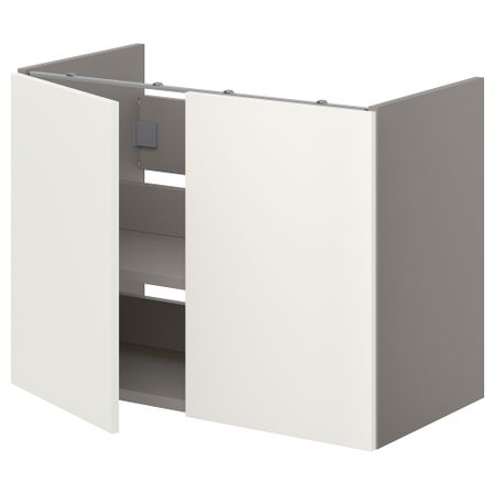 Напольный шкаф для раковины, полка, двери, 80x42x60 см, серый-белый IKEA BEGIVENHET БЕГИВЕНХЕТ 193.224.49