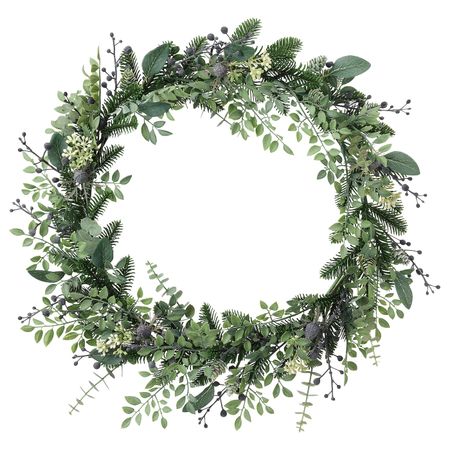 Искусственный венок, для/дома/улицы, синий/зеленый, 40 см IKEA ВИНТЕРФЕСТ 604.368.48