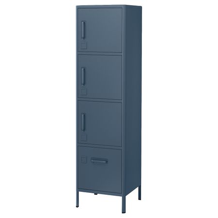 Высокий шкаф с ящиком и дверцами, синий 45x172 см IKEA IDÅSEN ИДОСЕН 903.609.79
