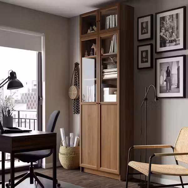 BILLY / OXBERG Стеллаж со стеклянными дверцами - фото 4