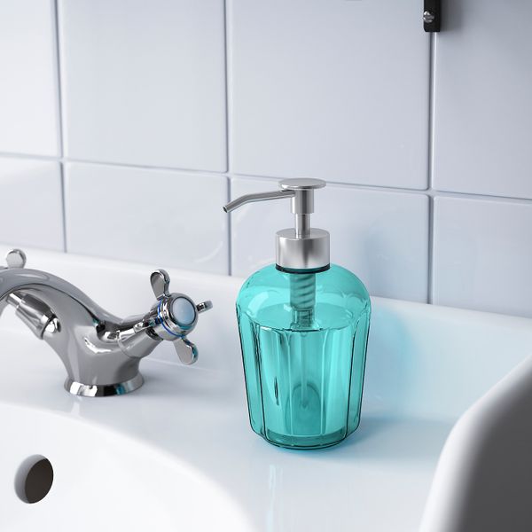 Дозатор для жидкого мыла, бирюзовый IKEA SVARTSJÖN СВАРТШЁН 604.556.48 - схема-чертеж с размерами