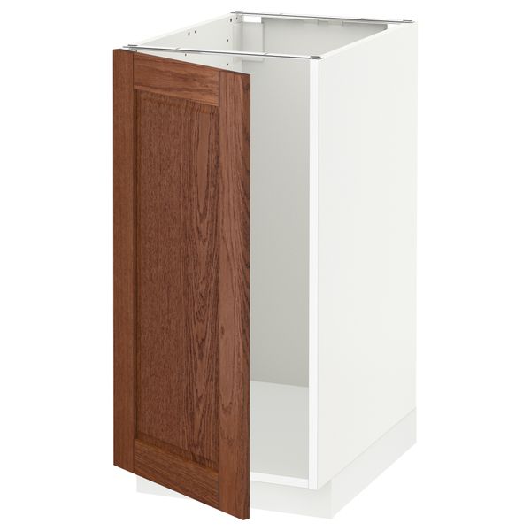 Напольный шкаф для мойки, мусорных контейнер МЕТОД, белый, Филипстад коричневый (40x60 см) - схема-чертеж с размерами